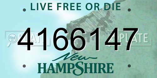 4166147 New Hampshire License Plate