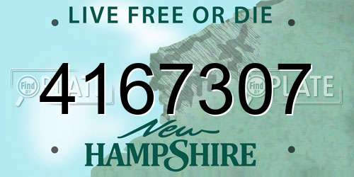 4167307 New Hampshire License Plate