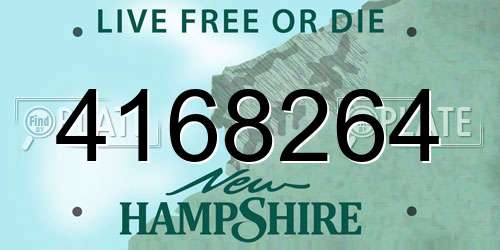 4168264 New Hampshire License Plate