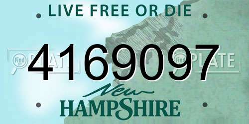 4169097 New Hampshire License Plate