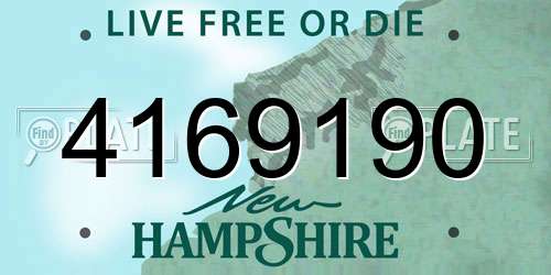 4169190 New Hampshire License Plate