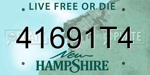 41691T4 New Hampshire License Plate