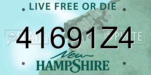 41691Z4 New Hampshire License Plate