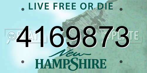 4169873 New Hampshire License Plate