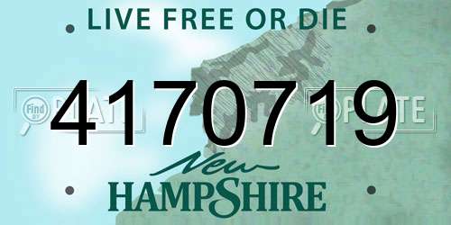 4170719 New Hampshire License Plate