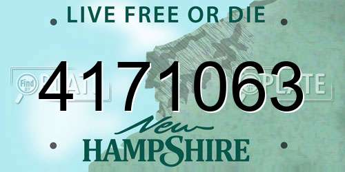 4171063 New Hampshire License Plate