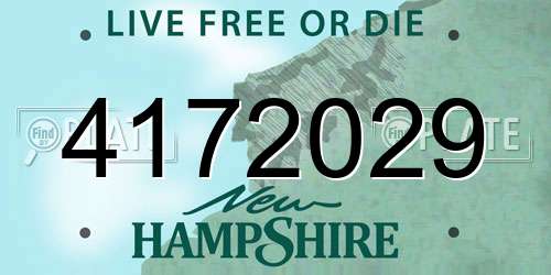 4172029 New Hampshire License Plate
