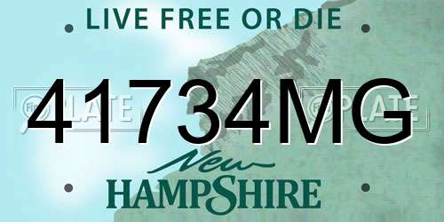 41734MG New Hampshire License Plate