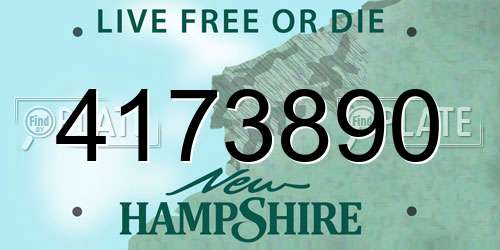 4173890 New Hampshire License Plate