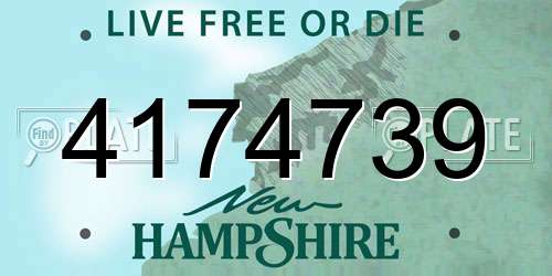 4174739 New Hampshire License Plate