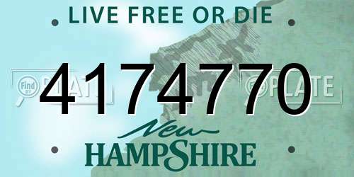 4174770 New Hampshire License Plate