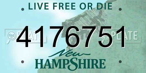 4176751 New Hampshire License Plate