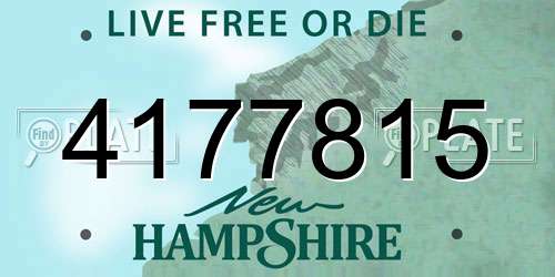 4177815 New Hampshire License Plate