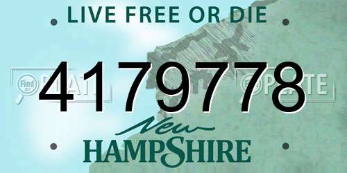 4179778 New Hampshire License Plate