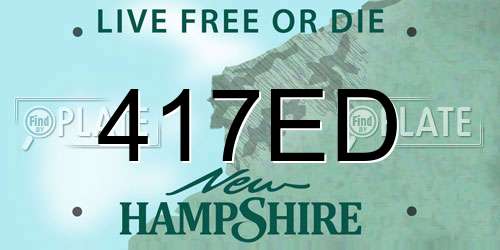 417ED New Hampshire License Plate