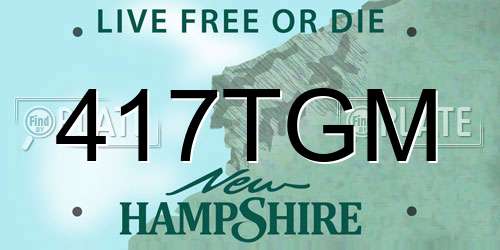417TGM New Hampshire License Plate