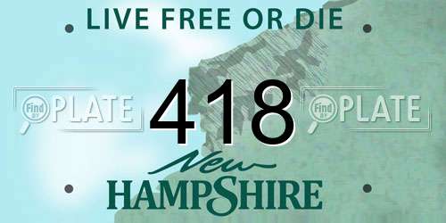 418 New Hampshire License Plate