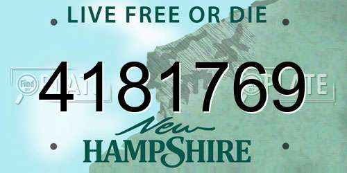 4181769 New Hampshire License Plate