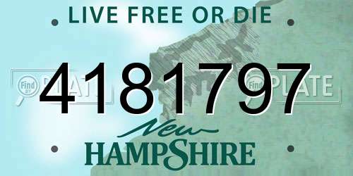 4181797 New Hampshire License Plate