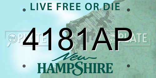 4181AP New Hampshire License Plate