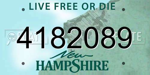 4182089 New Hampshire License Plate