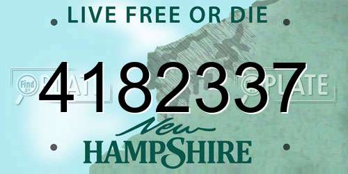 4182337 New Hampshire License Plate