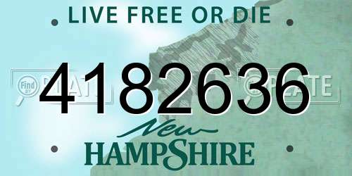 4182636 New Hampshire License Plate