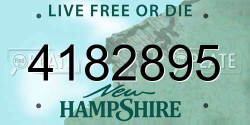 4182895 New Hampshire License Plate