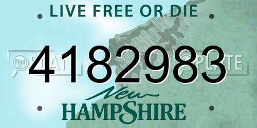 4182983 New Hampshire License Plate