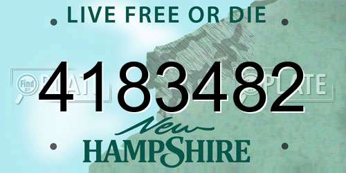4183482 New Hampshire License Plate