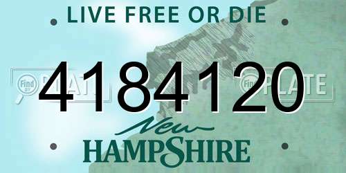 4184120 New Hampshire License Plate