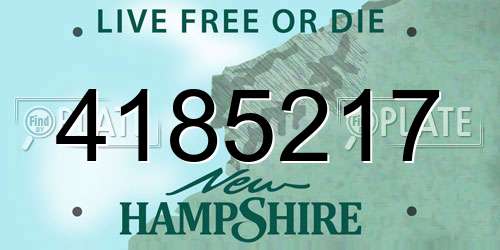 4185217 New Hampshire License Plate