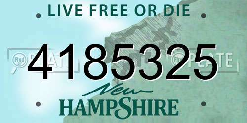 4185325 New Hampshire License Plate