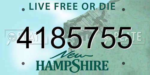 4185755 New Hampshire License Plate