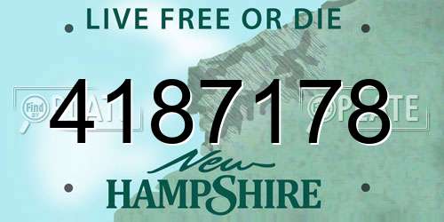 4187178 New Hampshire License Plate