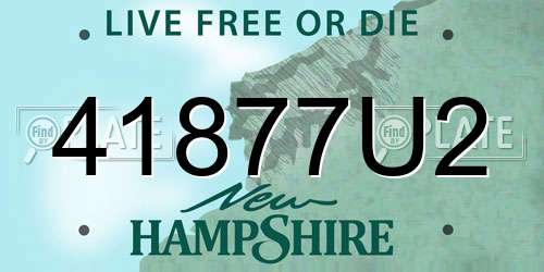 41877U2 New Hampshire License Plate