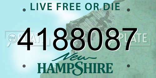 4188087 New Hampshire License Plate