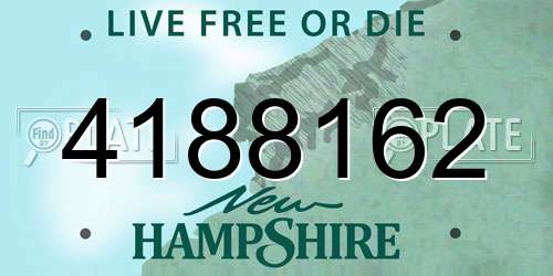 4188162 New Hampshire License Plate