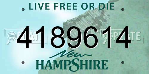 4189614 New Hampshire License Plate