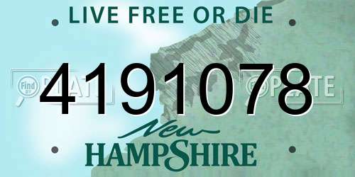 4191078 New Hampshire License Plate