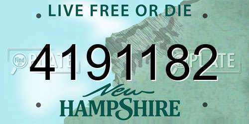 4191182 New Hampshire License Plate