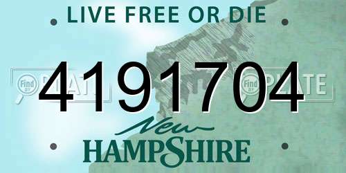 4191704 New Hampshire License Plate