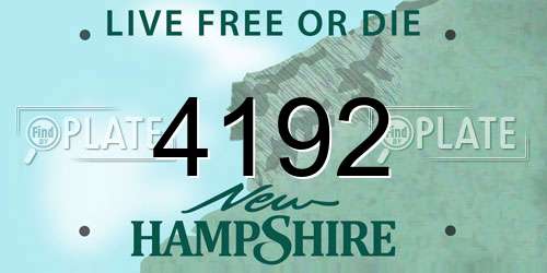4192 New Hampshire License Plate