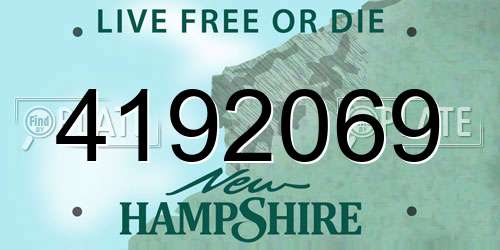 4192069 New Hampshire License Plate
