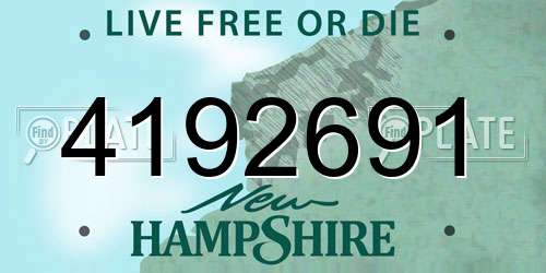 4192691 New Hampshire License Plate