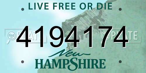 4194174 New Hampshire License Plate