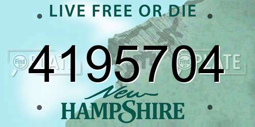 4195704 New Hampshire License Plate