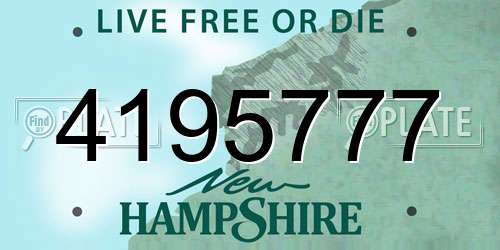 4195777 New Hampshire License Plate