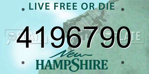 4196790 New Hampshire License Plate