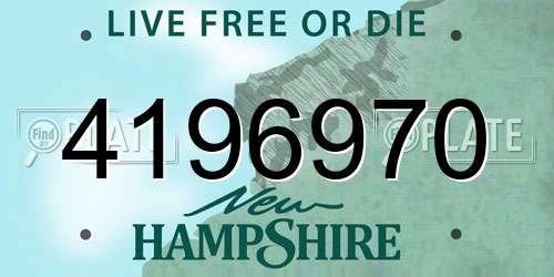 4196970 New Hampshire License Plate